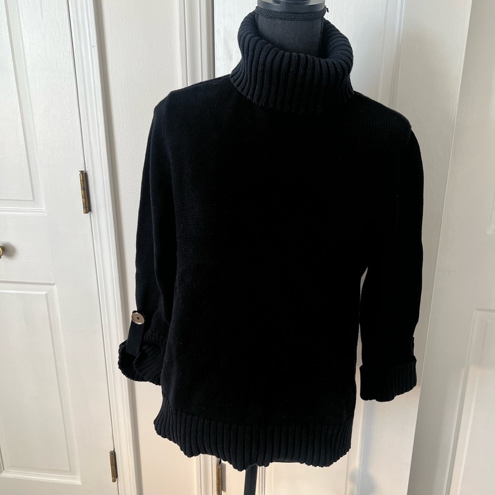 Jones New York Signature Black Ribbed Sweater